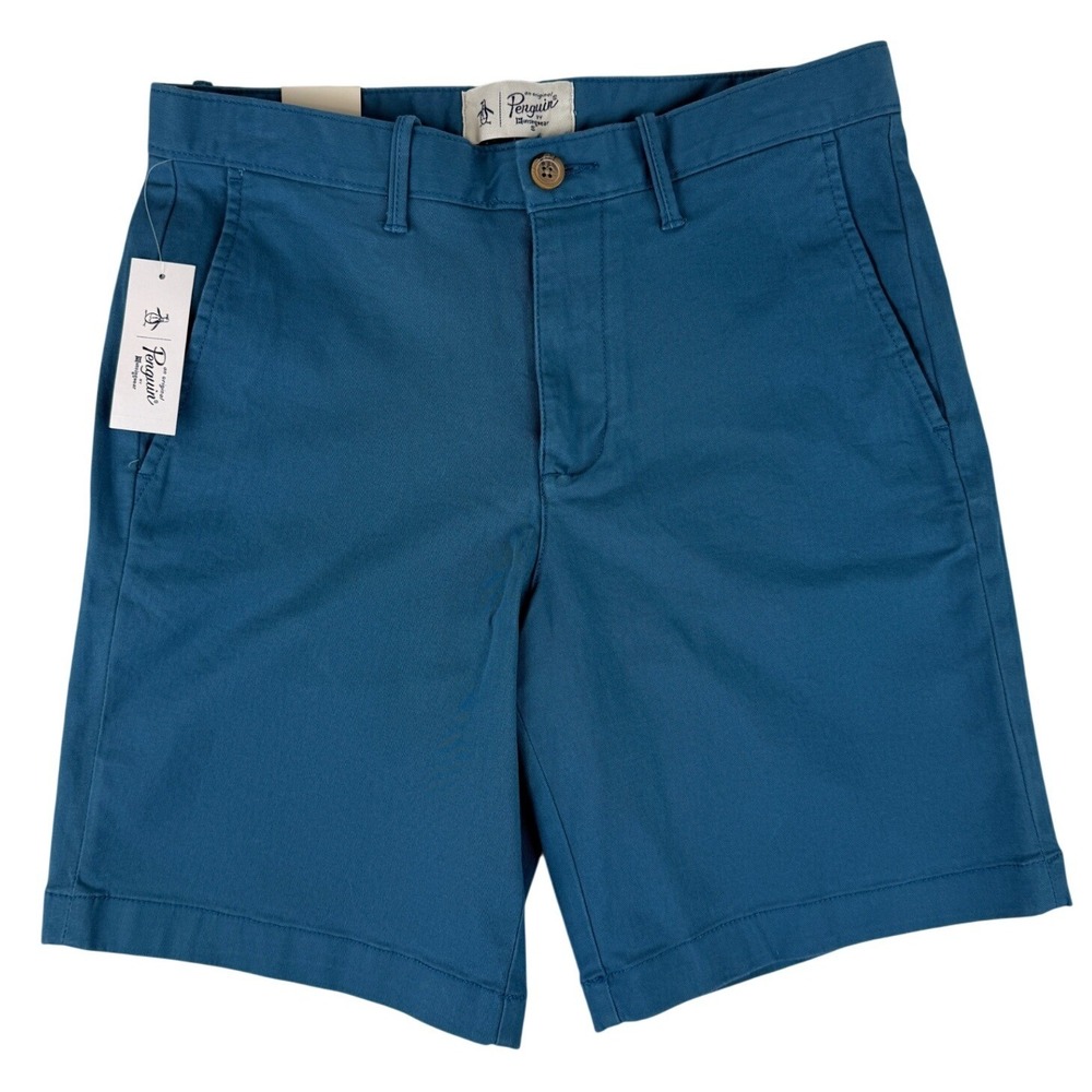 Original Penguin Shorts Mens 29 Midnight Blue Slim Stretch Chino 8" Inseam NWT